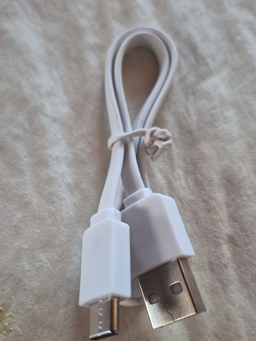 White USB-A to Micro-USB Charging Cable